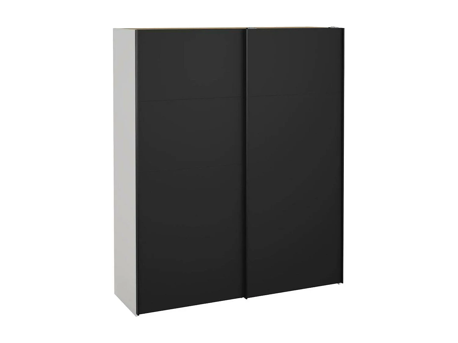Dsquizz 2-deurskast, Slaapkamermeubel, Inloopkast, Kledingkast, 182x61 h220 cm, Zwart en Wit