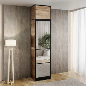 Eéndeurs kledingkast met spiegel COSTA 1D EIKEN CRAFT met opzetkast Eéndeurs kledingkast met spiegel COSTA 1D EIKEN CRAFT met opzetkast