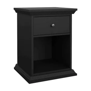 Dsaccan nachtkastje, Laag dressoir, Nachtkastje, Bedplank, 48×43 h63 cm, Zwart Dsaccan nachtkastje, Laag dressoir, Nachtkastje, Bedplank, 48×43 h63 cm, Zwart