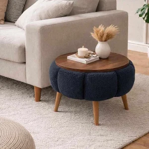 Elegante "Papatya" Houten Bijzettafel – Antraciet Grijs – 45 x 45 x 44 cm Elegante "Papatya" Houten Bijzettafel – Antraciet Grijs – 45 x 45 x 44 cm