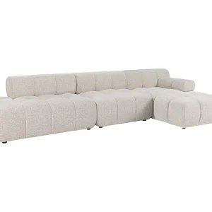 Modulaire open hoekbank rechts in beige gemêleerde stof FACIVIL