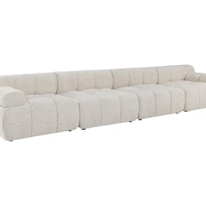 Modulaire vijfzitsbank van beige gemêleerde stof FACIVIL