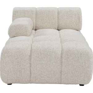 Chaise longue links met armleuning in beige gemêleerde stof FACIVIL