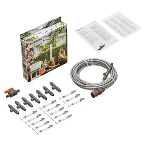 GARDENA Terras- en Balkon Vernevelingsset – 10m Slang, 7 Sproeiers, 13l/u Debiet, Eenvoudige Installatie GARDENA Terras- en Balkon Vernevelingsset – 10m Slang, 7 Sproeiers, 13l/u Debiet, Eenvoudige Installatie