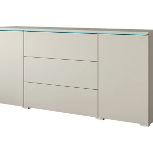 Modern dressoir 150 cm voor woonkamer mat 3 lades en 2 kastjes beige kasjmier Modern dressoir 150 cm voor woonkamer mat 3 lades en 2 kastjes beige kasjmier