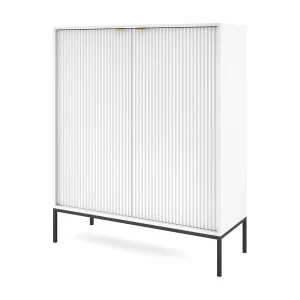 Dressoir met 2 deuren Galla – sideboard 100 cm, loftstijl, modern, wit + zwart Dressoir met 2 deuren Galla – sideboard 100 cm, loftstijl, modern, wit + zwart