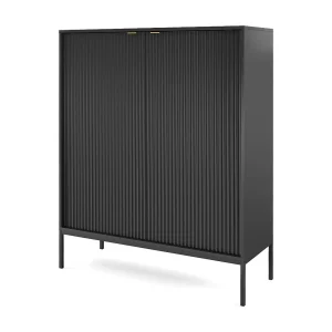 Dressoir met 2 deuren Galla – sideboard 100 cm, loftstijl, modern, zwart Dressoir met 2 deuren Galla – sideboard 100 cm, loftstijl, modern, zwart