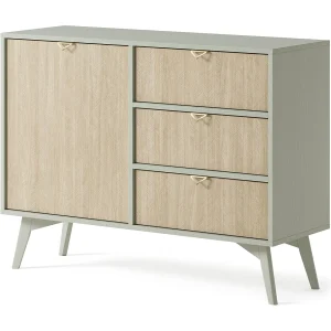 Dressoir 100 cm Wood – Commode met laden modern, boho-stijl, Eucalyptus Dressoir 100 cm Wood – Commode met laden modern, boho-stijl, Eucalyptus