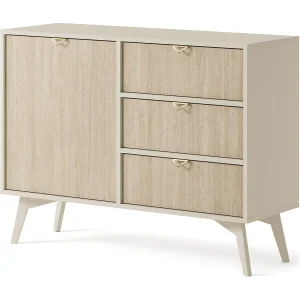 Dressoir 100 cm Wood – Commode met laden, modern-stijl, Beige Dressoir 100 cm Wood – Commode met laden, modern-stijl, Beige