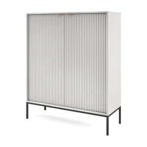 Dressoir met 2 deuren Galla – sideboard 100 cm, loftstijl, modern, grijs + zwart Dressoir met 2 deuren Galla – sideboard 100 cm, loftstijl, modern, grijs + zwart
