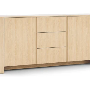 Dressoir 170 cm voor woonkamer Mezzano, kast met lades, tweedeurs, houtlook – Vicenza eiken Dressoir 170 cm voor woonkamer Mezzano, kast met lades, tweedeurs, houtlook – Vicenza eiken
