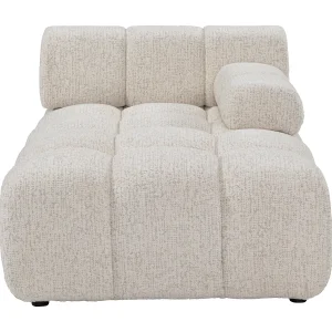 Chaise longue rechts met armleuning in beige gemêleerde stof FACIVIL
