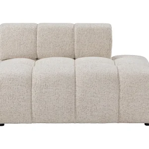 Chaise longue rechts in beige gemêleerde stof FACIVIL