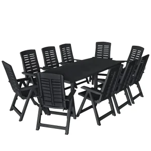 Garden Furniture –  11-delige Tuinset kunststof antraciet