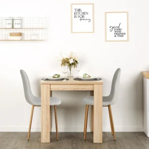Eettafel 80x80x75 cm natuurlijk eiken grijs
