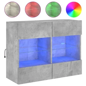 DuBois Tv-wandmeubel met LED-verlichting 78,5x30x60,5 cm betongrijs DuBois Tv-wandmeubel met LED-verlichting 78,5x30x60,5 cm betongrijs
