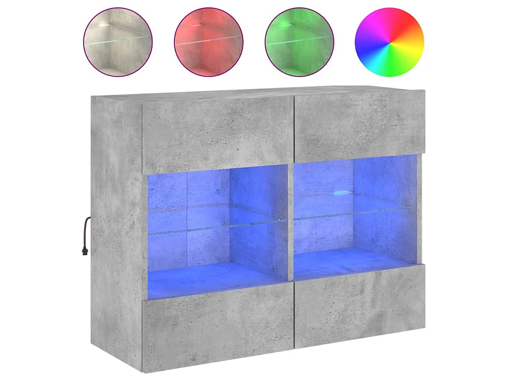 DuBois Tv-wandmeubel met LED-verlichting 78,5x30x60,5 cm betongrijs