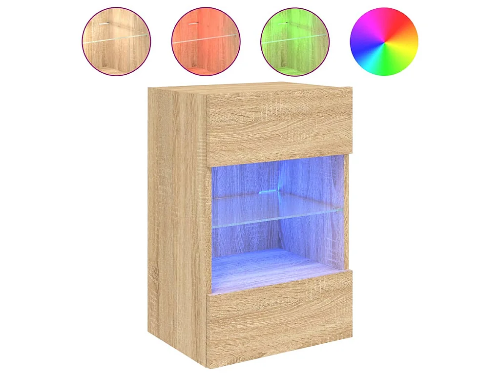 DuBois Tv-wandmeubel met LED-verlichting 40x30x60,5 cm sonoma eiken