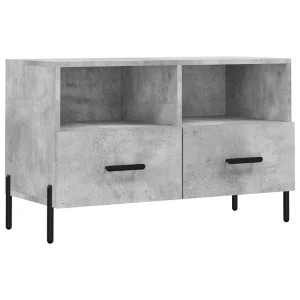Erasmo Tv-meubel 80x36x50 cm bewerkt hout betongrijs Erasmo Tv-meubel 80x36x50 cm bewerkt hout betongrijs