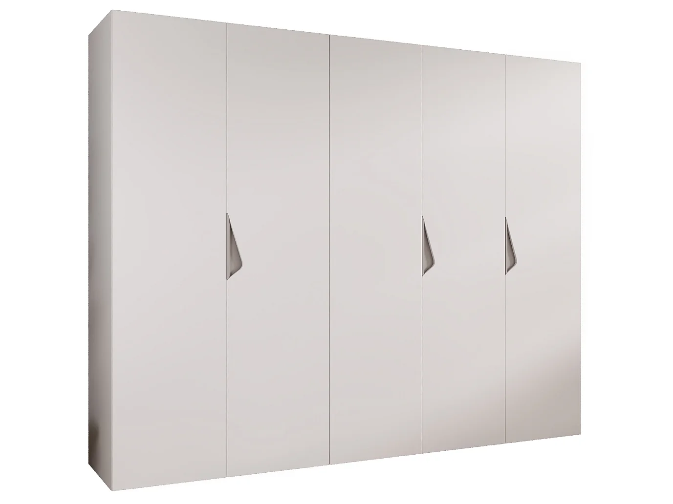 Draaideurkast Sandi 1 250 / 202 / 52 (Wit + handgrepen: Kasjmier)