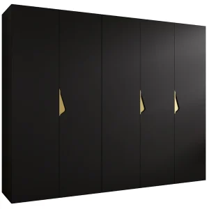 Draaideurkast Sandi 1 250 / 202 / 52 (Zwart + handgrepen: Goud) Draaideurkast Sandi 1 250 / 202 / 52 (Zwart + handgrepen: Goud)