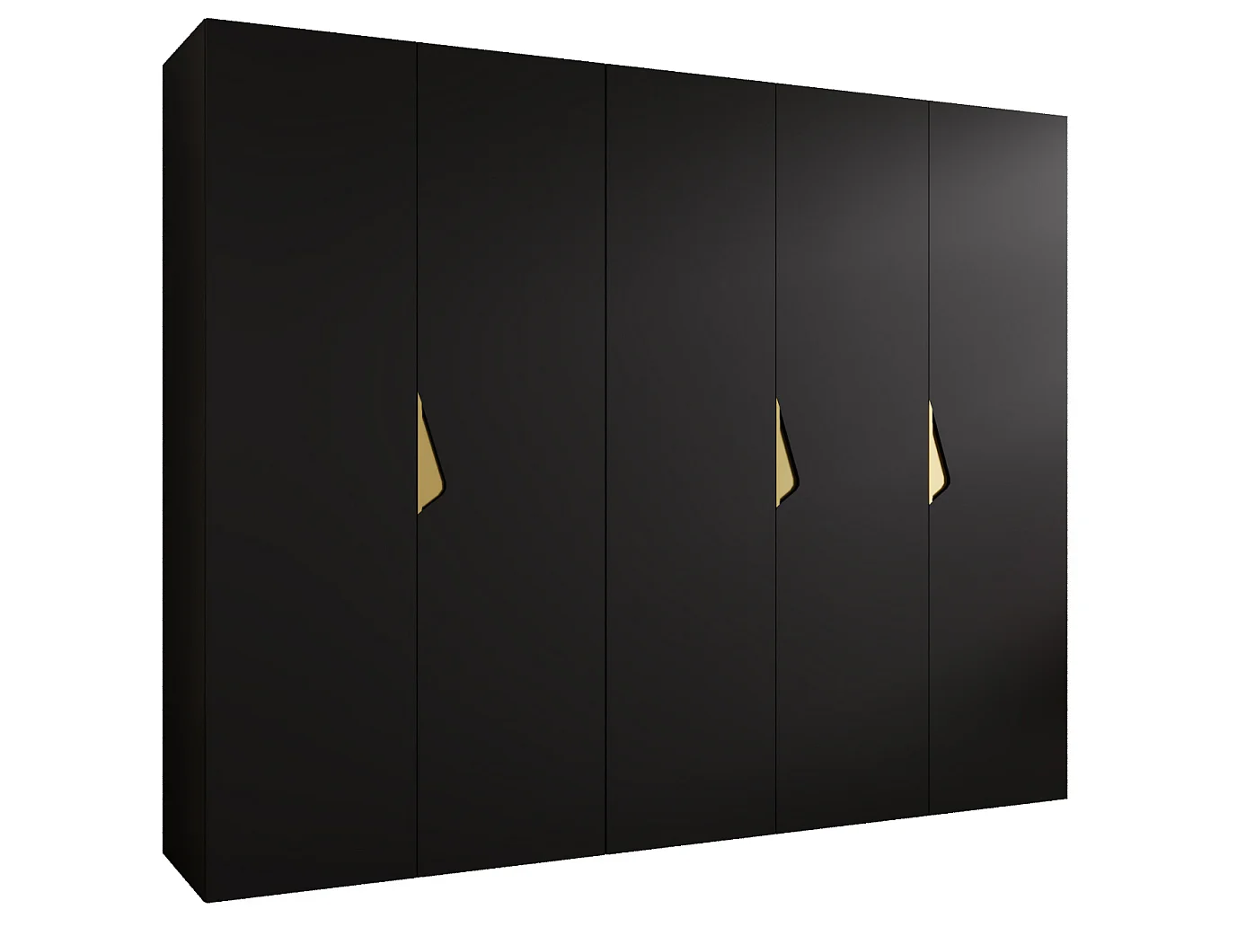 Draaideurkast Sandi 1 250 / 202 / 52 (Zwart + handgrepen: Goud)