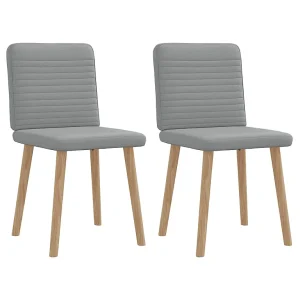 Eetkamerstoelen 2 st stof lichtgrijs Eetkamerstoelen 2 st stof lichtgrijs