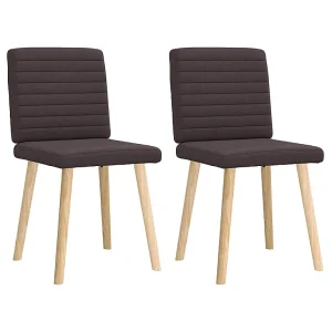 Eetkamerstoelen 2 st stof donkerbruin Eetkamerstoelen 2 st stof donkerbruin