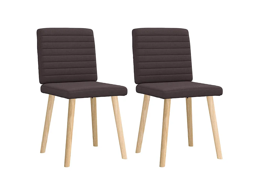 Eetkamerstoelen 2 st stof donkerbruin