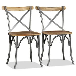 Eetkamerstoelen 2 st massief mangohout Eetkamerstoelen 2 st massief mangohout