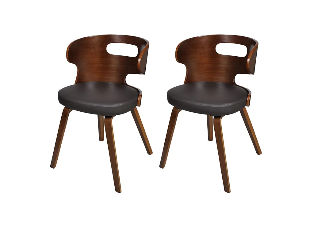 Eetkamerstoelen 2 st kunstleer bruin