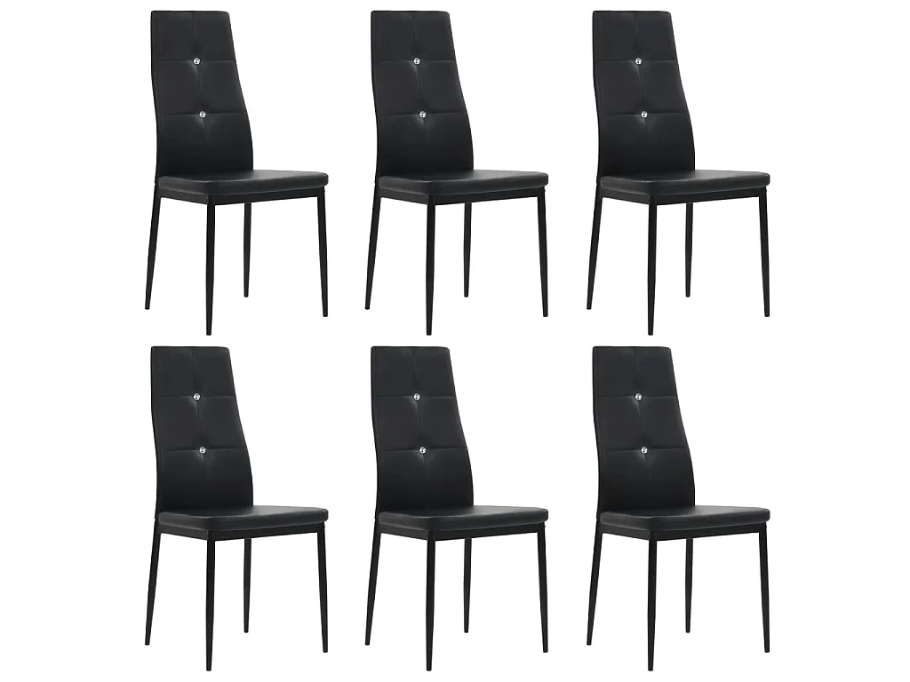 Eetkamerstoelen 6 st kunstleer zwart