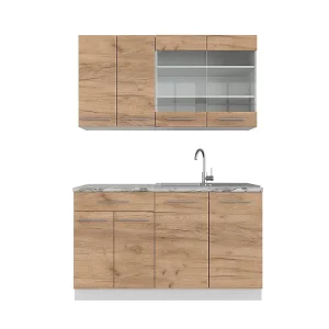 Eenpersoonskeuken eik goud/wit 140x46x81.6 fame-line Eenpersoonskeuken eik goud/wit 140x46x81.6 fame-line