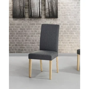 Set van 2 eetkamerstoelen BROADWAY Stof Donkergrijs Set van 2 eetkamerstoelen BROADWAY Stof Donkergrijs