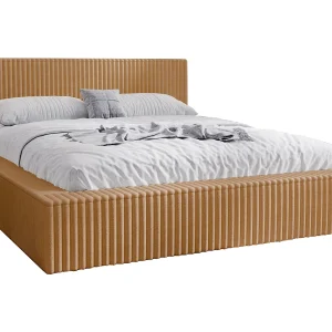 Emporius bed 160×200 met opbergruimte Buffy – Gestoffeerd bed 160 x 200, Oranje (Vito 44)