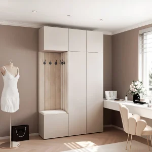 Garderobe Aria V7 Kasjmier Gestoffeerd Fluweel Kasjmier Haken en Planken Garderobe Aria V7 Kasjmier Gestoffeerd Fluweel Kasjmier Haken en Planken