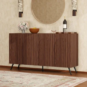 Dressoir met 4 deuren en verstelbare planken – Bruin 150 x 37 x 83,5 cm Dressoir met 4 deuren en verstelbare planken – Bruin 150 x 37 x 83,5 cm