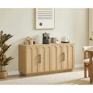 Dressoir met vier deuren, houtkleur, 160 x 40 x 80 cm