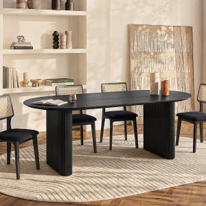 Eettafel 8 plaatsen van mangohout – Zwart – BALIMELA Eettafel 8 plaatsen van mangohout – Zwart – BALIMELA