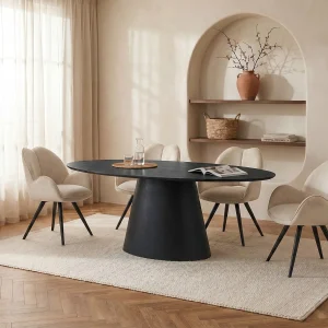 Eettafel voor 6 personen in MDF – Lichte houtlook – ANTELADA Eettafel voor 6 personen in MDF – Lichte houtlook – ANTELADA