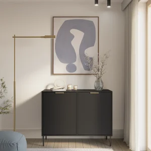 Dressoir met 2 deuren, Zwart, 100 cm – VENA Dressoir met 2 deuren, Zwart, 100 cm – VENA