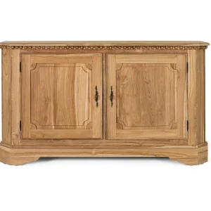 Dressoir met twee deuren en twee binnenplanken in teakhout, 150 cm