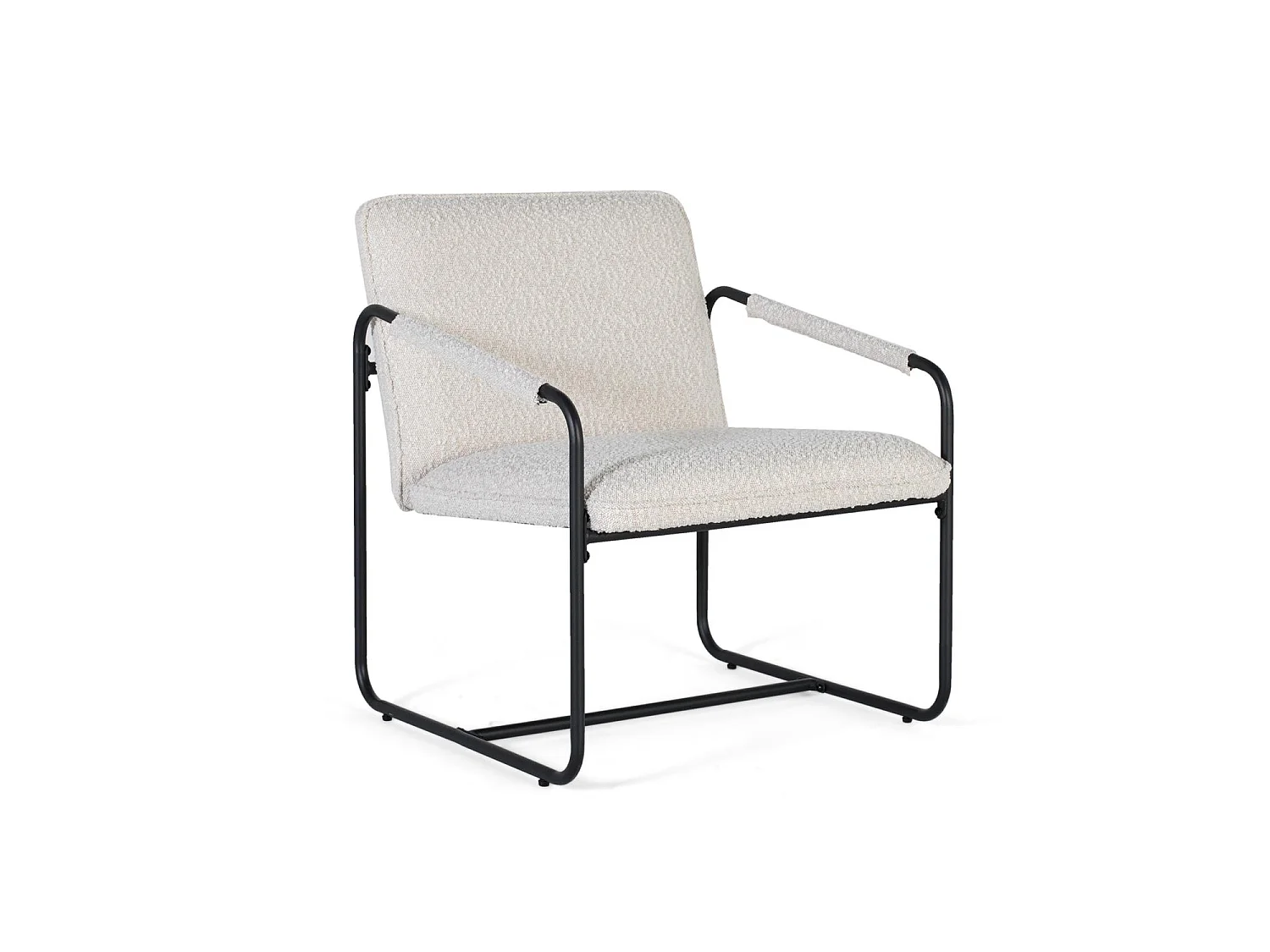 Ensemble van twee fauteuils bekleed met beige en matelassé stoffen