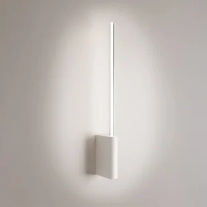 Elegante witte cilindrische LED-wandlamp, 1 lichtpunt 5W, wit gelakt aluminium, instelbare kleurtemperatuur CCT 2200K-3000K, design lamp 50,7 cm Elegante witte cilindrische LED-wandlamp, 1 lichtpunt 5W, wit gelakt aluminium, instelbare kleurtemperatuur CCT 2200K-3000K, design lamp 50,7 cm