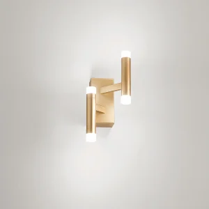 Geborsteld gouden metalen LED-wandlamp, modern design met satijnen diffuser, 12W 3000K, dimbaar voor binnenverlichting – Perenz Geborsteld gouden metalen LED-wandlamp, modern design met satijnen diffuser, 12W 3000K, dimbaar voor binnenverlichting – Perenz