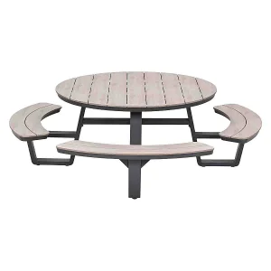Garden Impressions Sarria picknick set Ø148 x 75 – donker grijs Garden Impressions Sarria picknick set Ø148 x 75 – donker grijs