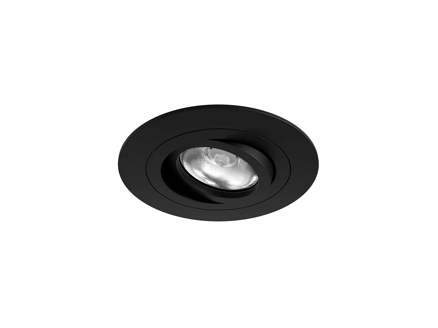 Eén inbouw-LED-spot 50 mm GU10, 360° kantelbaar, 45° matzwarte afwerking, IP20-beschermingsklasse - Beneito & Faure