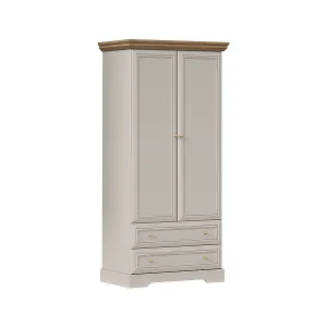 Dulci kasjmier en hout 2-deurs kast met 2 lades Dulci kasjmier en hout 2-deurs kast met 2 lades