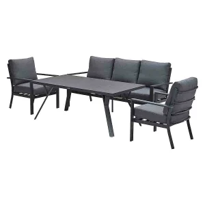 Garden Impressions Senja lounge dining set stoel-bank 4-delig mystic grey Garden Impressions Senja lounge dining set stoel-bank 4-delig mystic grey
