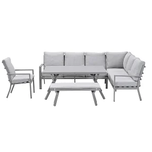 Garden Impressions Senja lounge dining set 5-delig rechts incl. stoel – valley sand Garden Impressions Senja lounge dining set 5-delig rechts incl. stoel – valley sand